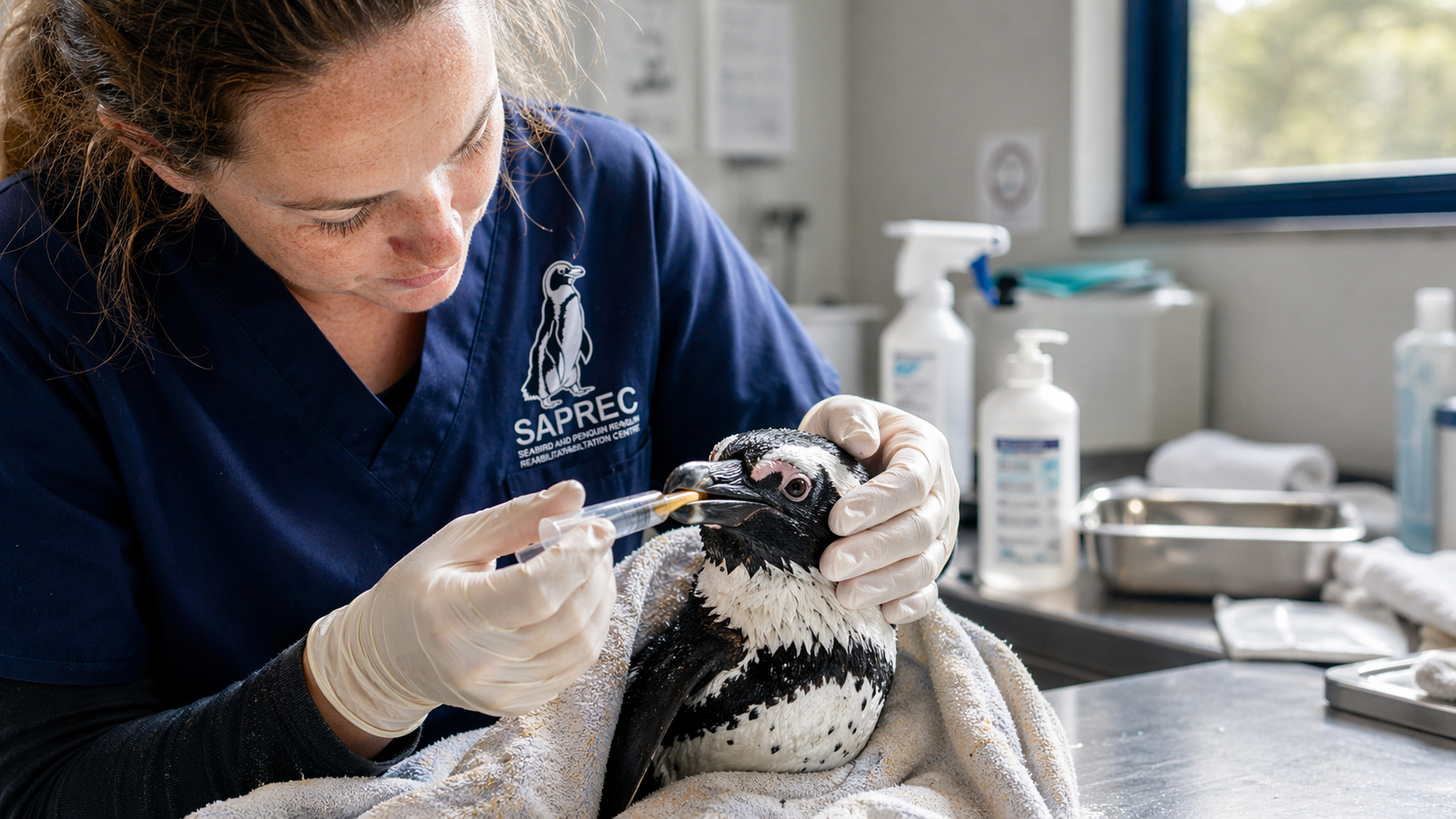 Emergency care support for rescued penguins and seabirds at SAPREC