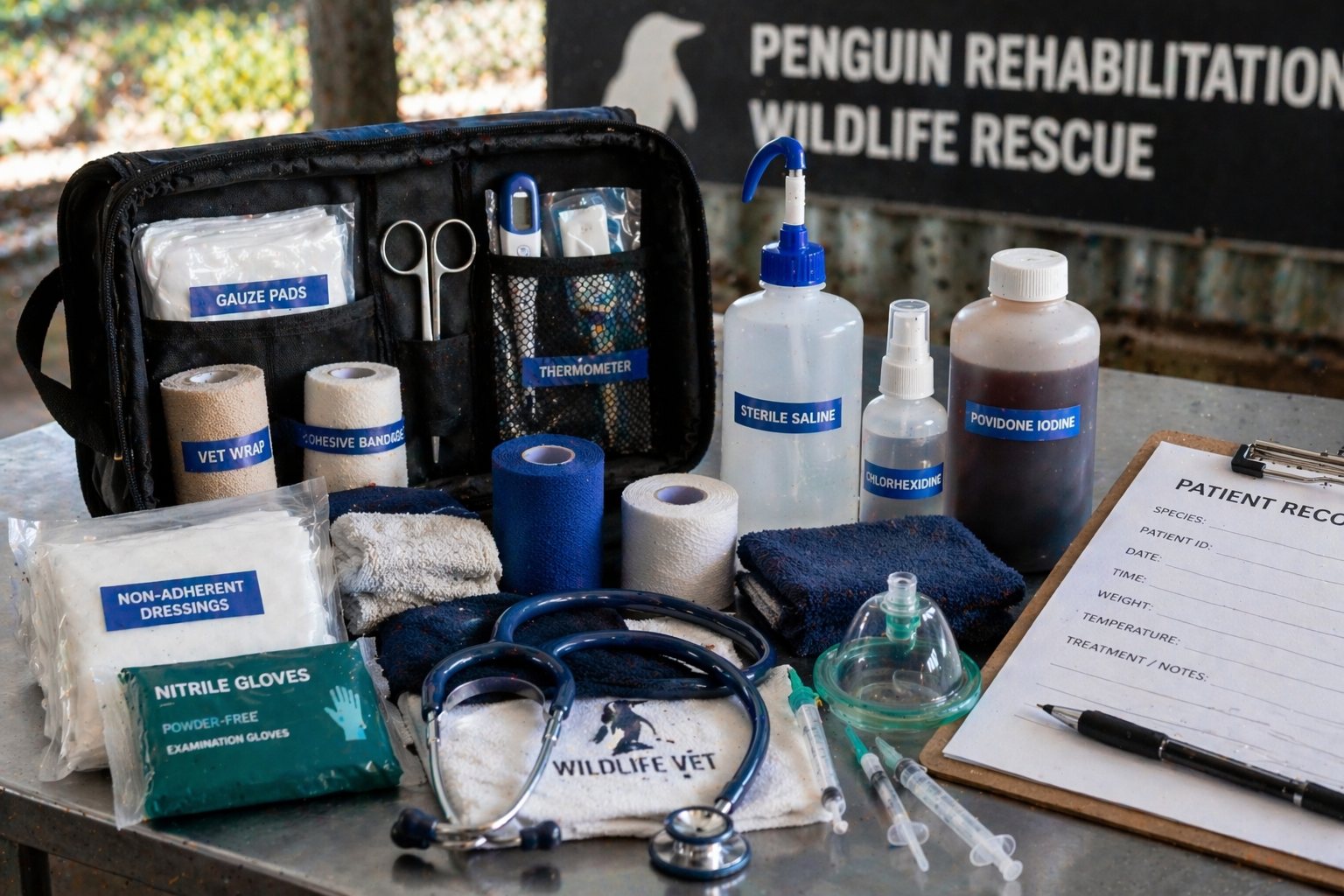 Medical care for rescued African Penguins and seabirds at SAPREC